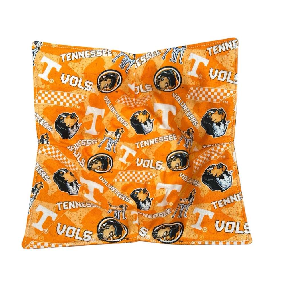 Hand Crafted Tennessee Vols Bowl Cozy Bowl Holder Microwavable Reversible Orange - Picture 6 of 12